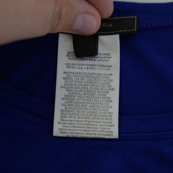 BCBGMAXAZRIA Royal Blue Layered Dress Medium Scoop Neck Maxi Full‎ Length - Picture 8 of 9